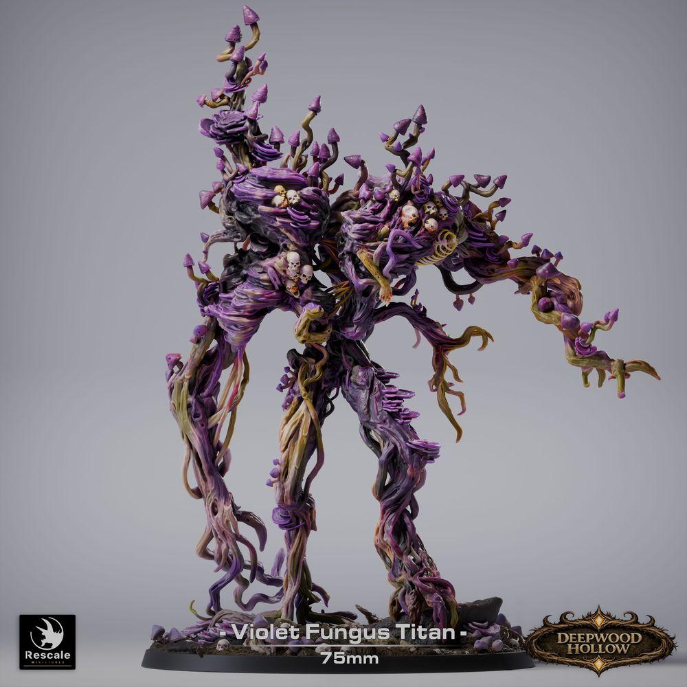 Foto del producto Tabletop 28mm Lord of the Print (LotP) 2: Figura de fantasía: Violet Fungus Titan - Coloso de hongo violeta, titán de esporas, gólem vegetal, monstruo de horror del bosque Boss (26_03_E1)