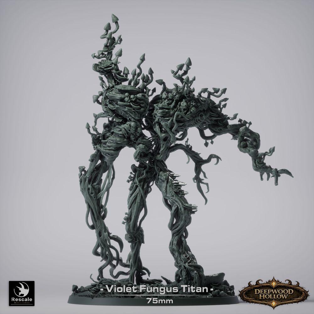 Foto del producto Tabletop 28mm Lord of the Print (LotP) 3: Figura de fantasía: Titan de hongo violeta - Coloso de hongo violeta, Titan de esporas, Golem vegetal, Horror del bosque Boss-monstruo (26_03_E1)