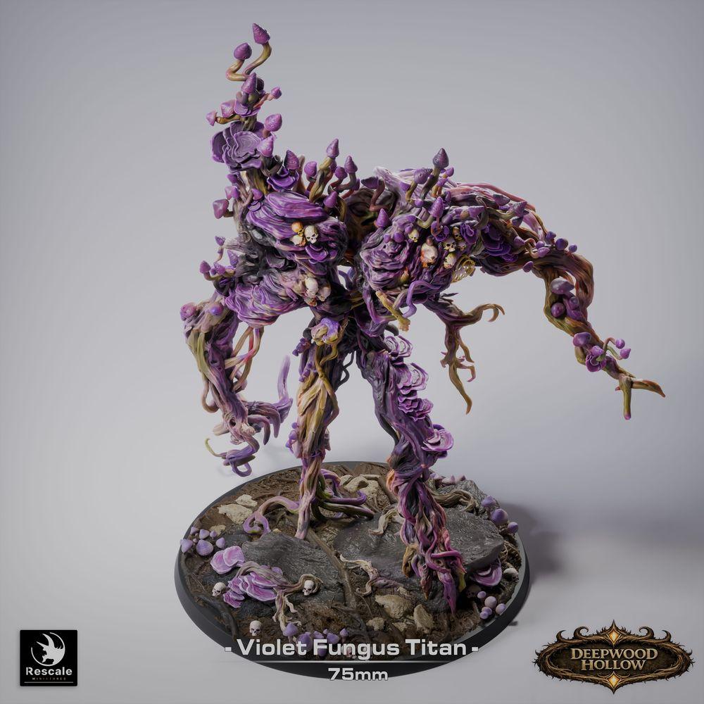 Foto del producto Tabletop 28mm Lord of the Print (LotP) 4: Figura de fantasía: Titan de hongo violeta - Coloso de hongo violeta, titán de esporas, golem vegetal, monstruo de horror del bosque Boss (26_03_E1)