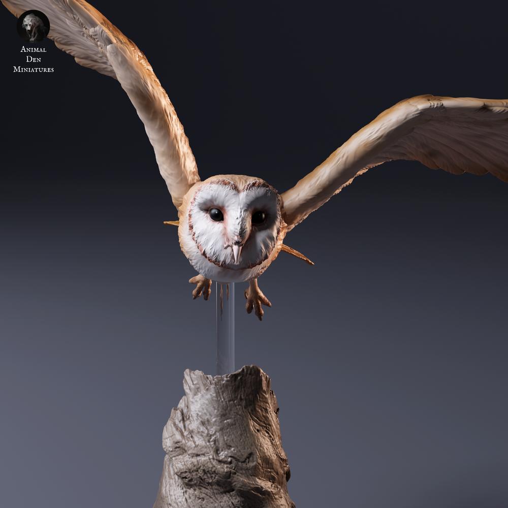 Foto del producto: figura de animal Animal Den Miniatures 5: figura de fauna salvaje: lechuza común americana en vuelo (26_10_07)