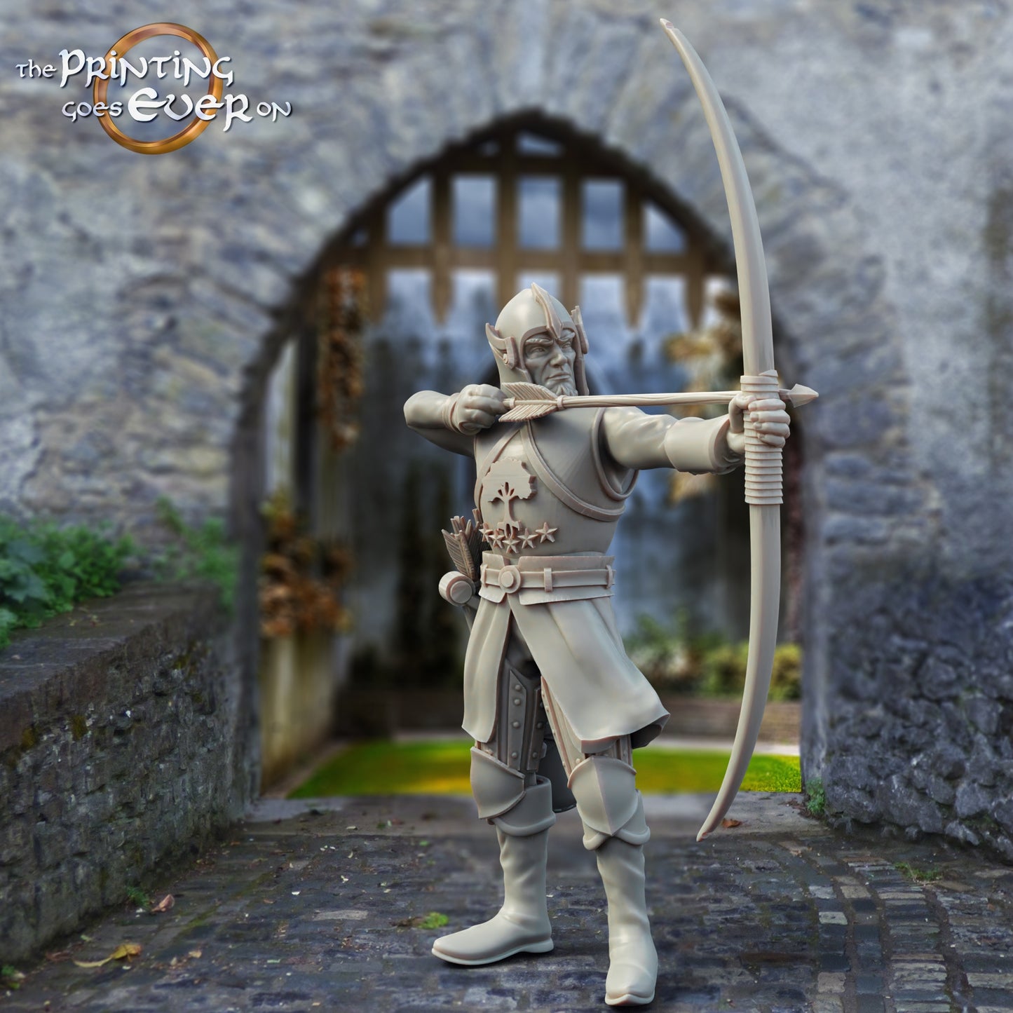 Foto del producto figura histórica medieval escala 75mm The Printing Goes Ever On (TPGEO) 0: Figuras de caballero medieval arquero A - modelos de 75mm - guerreros de Gonthan