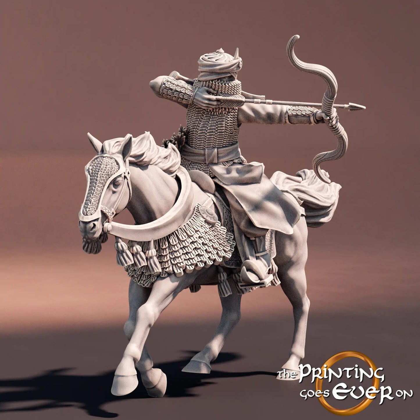 Foto del producto Tabletop 28mm The Printing Goes Ever On (TPGEO) 0: Jinete del Sur: Guerrero oriental con arco y lanza - Pueblo nómada del desierto