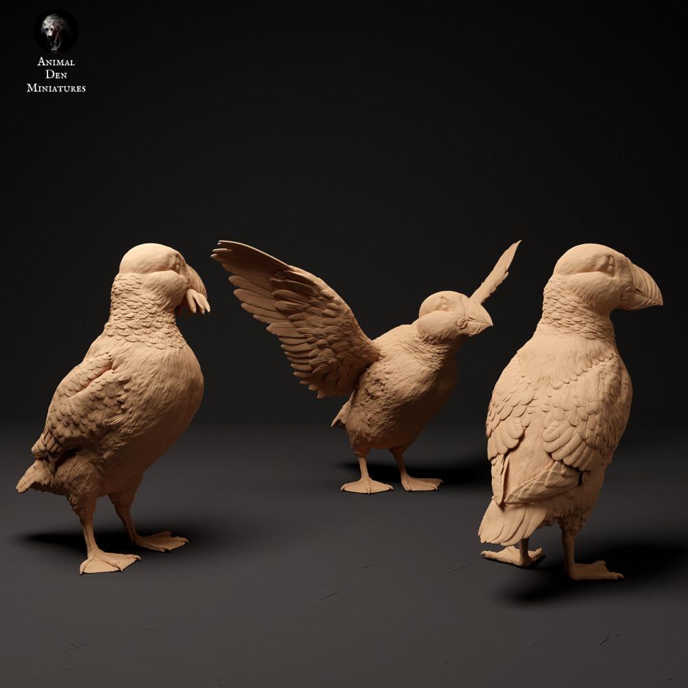 Foto de producto de figura animal Animal Den Miniatures 0: figura animal de aves marinas: frailecillos atlánticos (24_01_59)