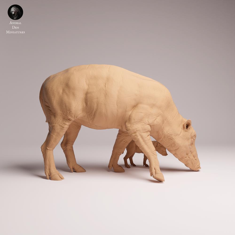 Foto del producto Tabletop 28mm Lord of the Print (LotP) 0: Figura de animal: Jabalí de Nordsulawesi - Hembra con cría (25_12_08)