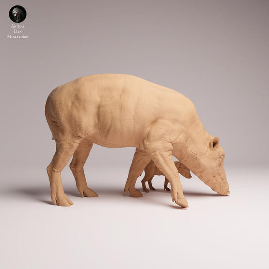 Foto del producto Tabletop 28mm Lord of the Print (LotP) 0: Figura de animal: Jabalí de Nordsulawesi - Hembra con cría (25_12_08)