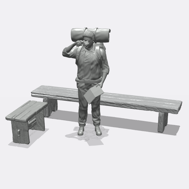 Produktfoto Miniatur Möbel, Einrichtung Diorama und Modellbau  0: Möbel und Inventar: 2 Bänke - Bierbänke (Ref. 44D)