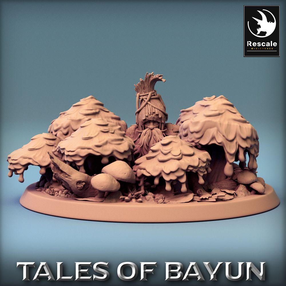 Produktfoto Tabletop 28mm Lord of the Print (LotP) 0: Tabletop Miniatur: Borovichok Hide - Waldschamane im Pilzhain, Druide, Hüter des Hains, Pilzhexer Diorama (24_01_A3)