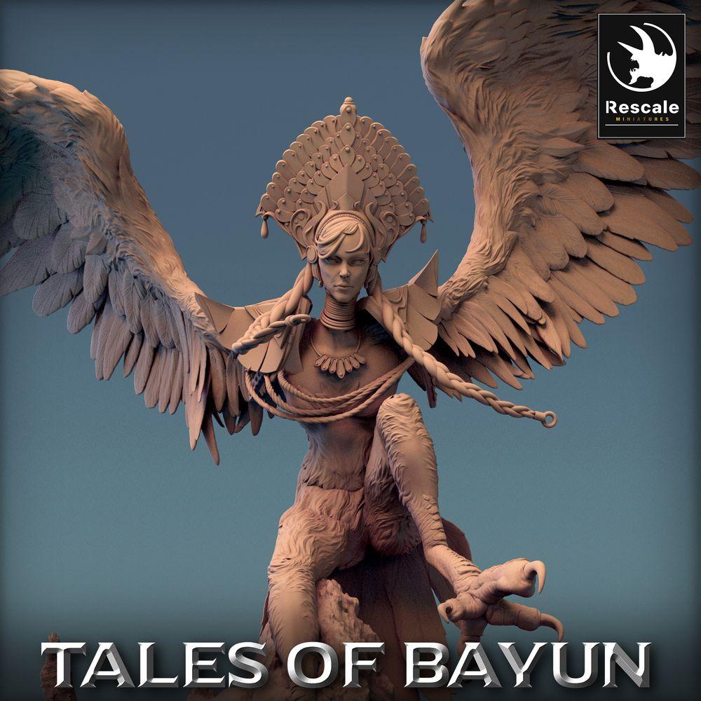 Produktfoto Tabletop 28mm Lord of the Print (LotP) 0: Tabletop Miniatur: Harpyie / Harpy Queen, geflügelte Dämonin, Himmelshexe - Boss-Monster (24_01_I1)