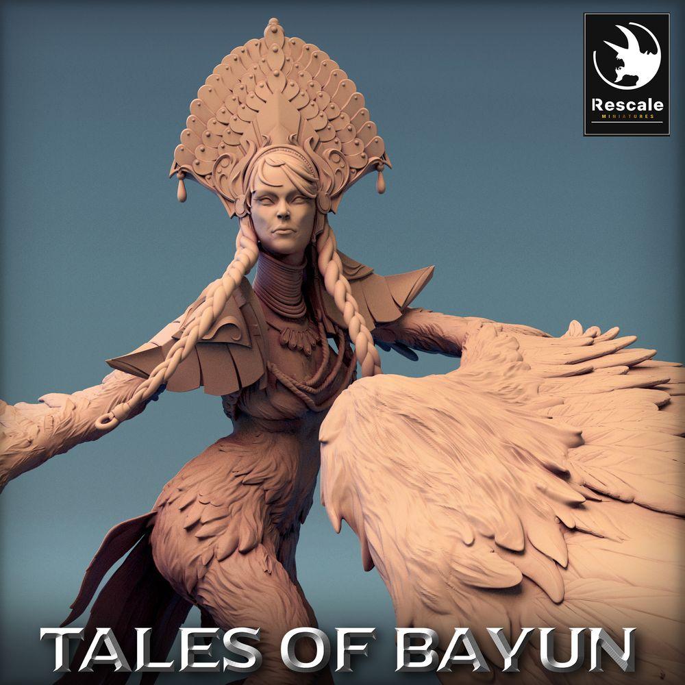 Produktfoto Tabletop 28mm Lord of the Print (LotP) 0: Fantasy Figur: Harpyie Miniatur / Harpy, geflügeltes Monster, Schwingenkriegerin (24_01_I3)