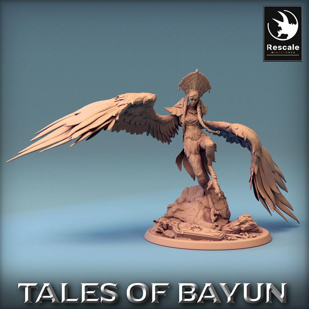 Foto del producto Tabletop 28mm Lord of the Print (LotP) 0: Miniatura de Tabletop: Harpyia / Harpy en picada, Reina de las Sirenas, demonio alado, cazadora del cielo (24_01_I5)