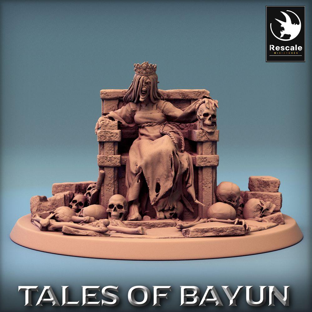 Produktfoto Tabletop 28mm Lord of the Print (LotP) 0: Tabletop Miniatur: Untote Königin auf Thron - Nekromantin, Knochenkönigin, Banshee-Matriarchin (Kikimora Princess Queen) (24_01_F3)