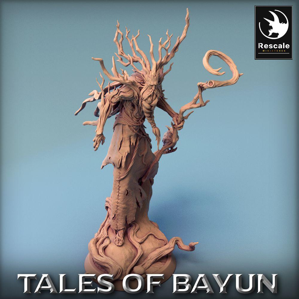 Foto del producto Tabletop 28mm Lord of the Print (LotP) 0: Miniatura de Tabletop: Lechy / Leshy, druida del bosque, guardián del bosque, príncipe de las dríadas con bastón y búho (24_01_P)