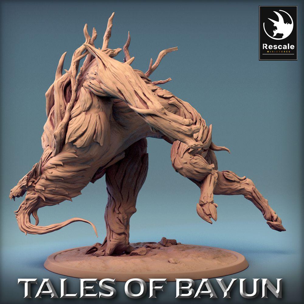 Foto del producto Tabletop 28mm Lord of the Print (LotP) 0: Miniatura de Tabletop: Hombre Lobo / Werewolf, Bestia del Bosque, Golem de Raíz, Elemental de la Naturaleza en forma de Lobo (24_01_K)