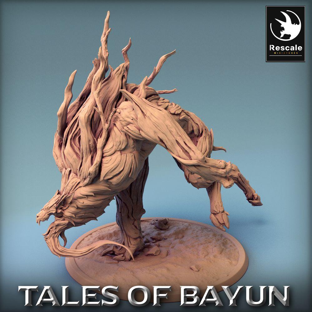 Foto del producto Tabletop 28mm Lord of the Print (LotP) 0: Miniatura de Tabletop: Hombre Lobo / Werewolf, Bestia del Bosque, Golem de Raíz, Elemental de la Naturaleza en forma de Lobo (24_01_K)