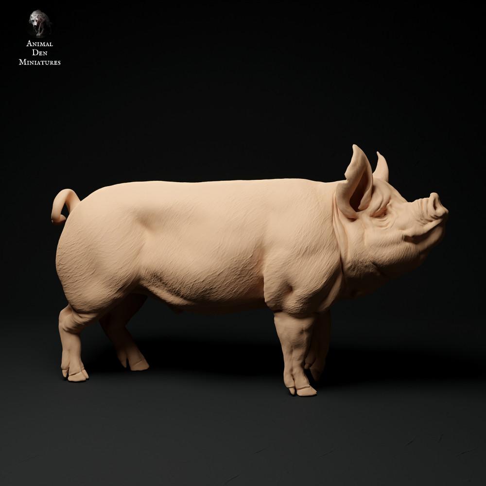 Foto de producto figura animal Animal Den Miniatures 0: Figura de animal de granja: verraco Berkshire (24_01_64)