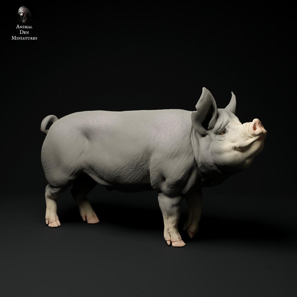 Foto de producto figura animal Animal Den Miniatures 2: figura animal de granja: verraco Berkshire (24_01_64)