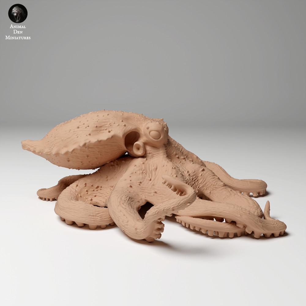 Foto de producto de figura animal Animal Den Miniatures 1: Figura de animal marino: Pulpo grande de anillos azules (24_05_06)