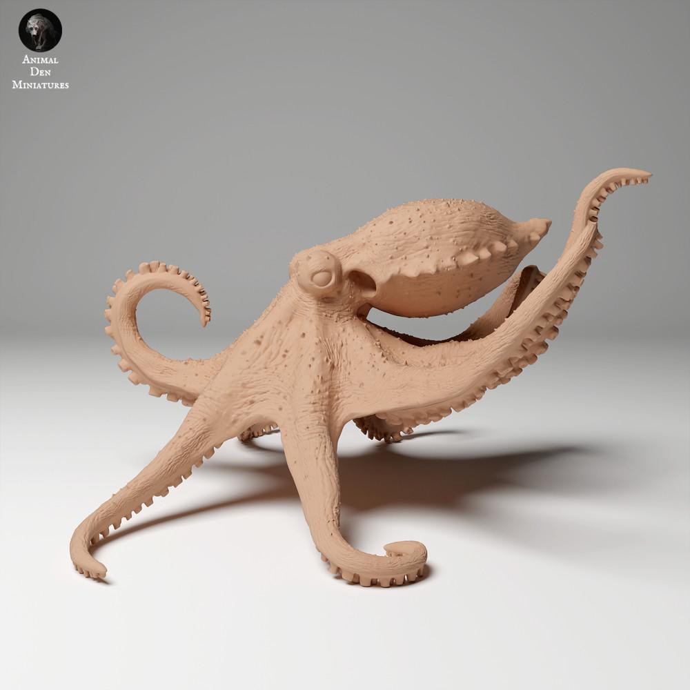 Produktfoto Tierfigur Animal Den Miniatures 0: Meerestier Tierfigur: Großer Blaugeringelter Krake - schwimmend (24_05_05)