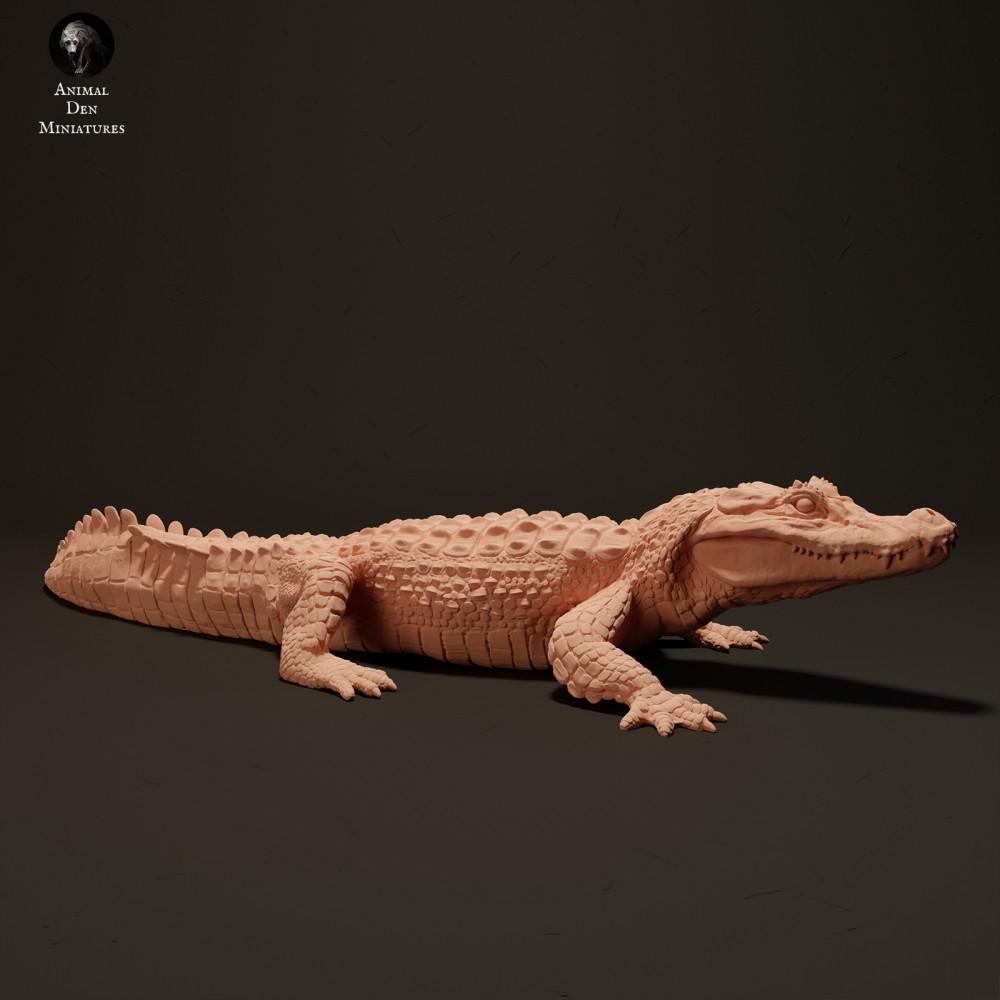 Foto de producto de figura animal Animal Den Miniatures 0: Figura animal de reptil: caimán negro tomando el sol (23_06_07)