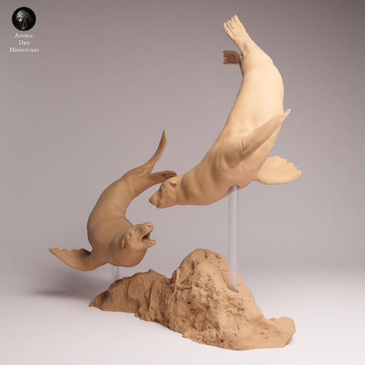 Produktfoto Tabletop 28mm Lord of the Print (LotP) 0: Meeressäuger Tierfigur: Kap-Seebären - schwimmend (26_02_08)