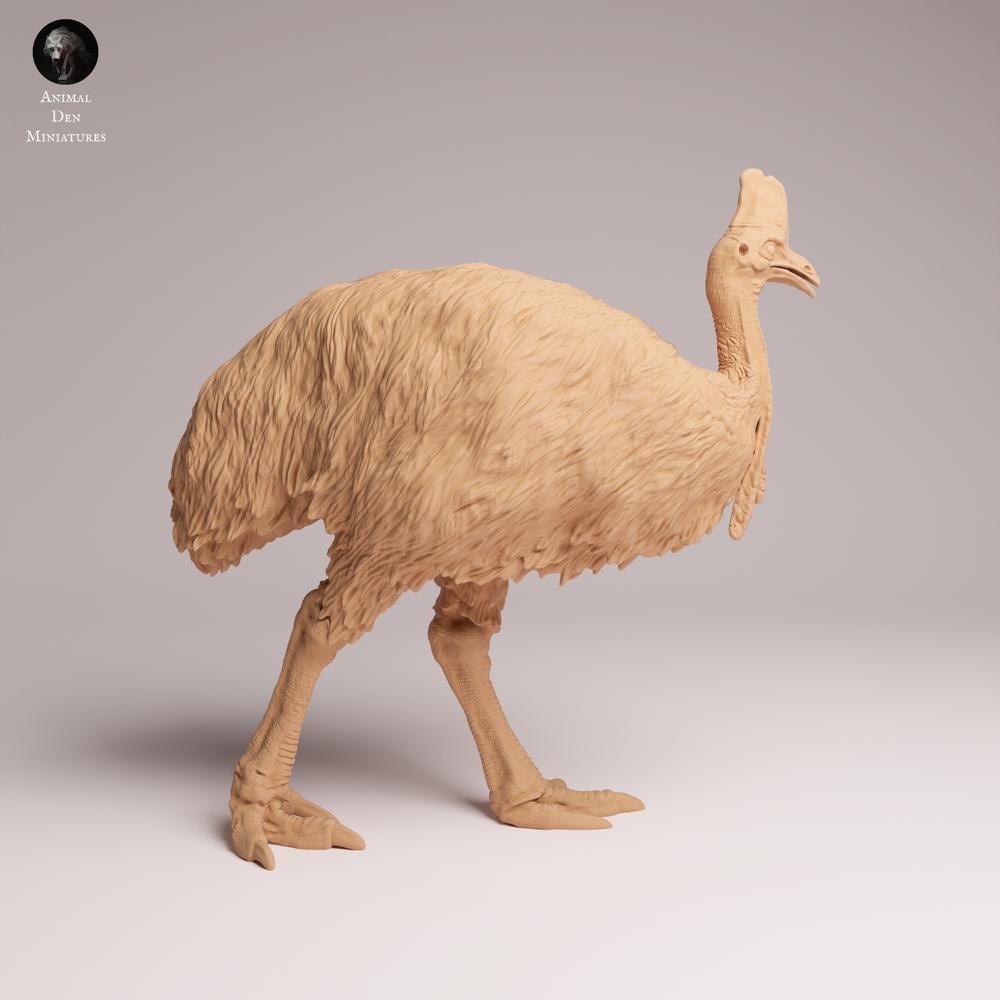 Foto del producto Tabletop 28mm Lord of the Print (LotP) 0: Figura de animal de ave silvestre: casuario de casco (26_05_10)