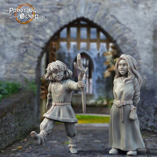 Produktfoto mittelalterliche historische Figur 75mm Scale The Printing Goes Ever On (TPGEO)  0: Mittelalterliche Ritter Figuren Dorfbewohner Kinder - 75mm Modelle - Mittelalterliche Stadt