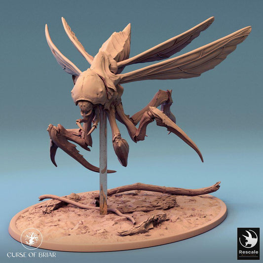 Produktfoto Tabletop 28mm Lord of the Print (LotP) 0: Tabletop Miniatur: Insektoide Großbestie - Riesenwespe Mantis-Dämon mit Sichelscheren, fliegendes Bossmonster für Dungeon Encounter und Skirmish Wargaming (Fyrionis Fly) (24_07_D5)
