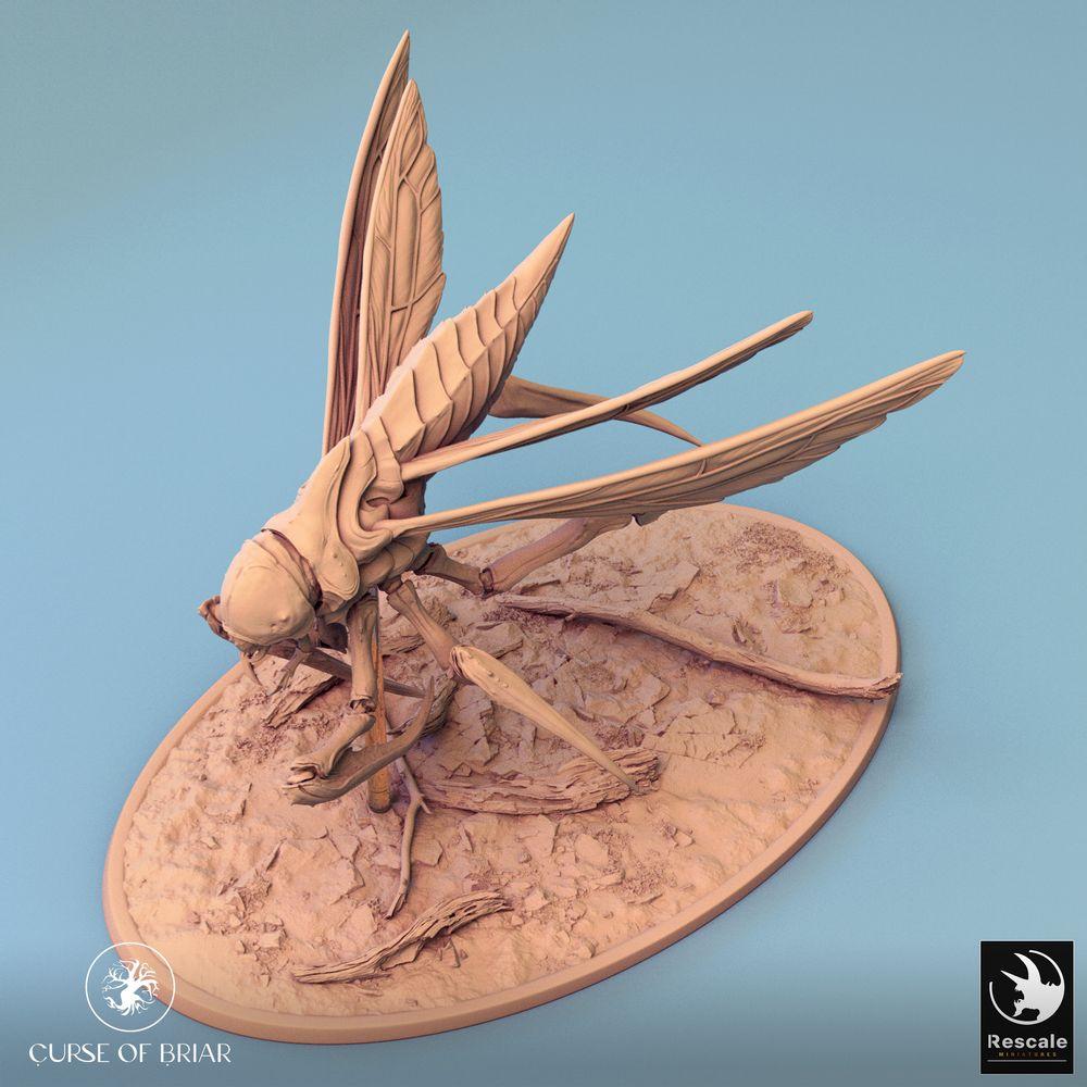 Produktfoto Tabletop 28mm Lord of the Print (LotP) 0: Tabletop Miniatur: Insektoide Großbestie - Riesenwespe Mantis-Dämon mit Sichelscheren, fliegendes Bossmonster für Dungeon Encounter und Skirmish Wargaming (Fyrionis Fly) (24_07_D5)