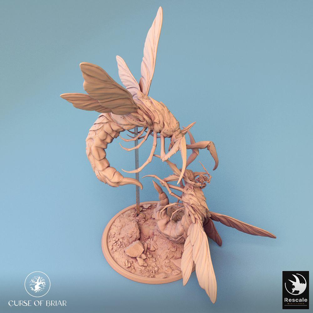 Produktfoto Tabletop 28mm Lord of the Print (LotP) 0: Tabletop Miniatur: Skycutter Battle Luftkampf, insektoides Flugmonster, riesige Wespe/Hornissen-Bestie, Schwarmkönigin, Bossgegner (24_07_E1)