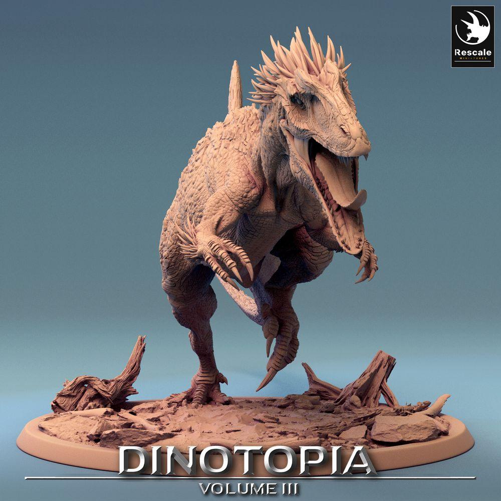 Foto del producto Tabletop 28mm Lord of the Print (LotP) 0: Miniatura de Tabletop: Concavenator en ataque, dinosaurio depredador - Bestia Raptor, jefe enemigo para Wargaming y Skirmish (24_06_C1)
