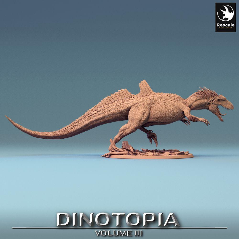 Foto del producto Tabletop 28mm Lord of the Print (LotP) 0: Miniatura de Tabletop: Concavenator en ataque, dinosaurio depredador - bestia Raptor, jefe para Wargaming y Skirmish (24_06_C1)