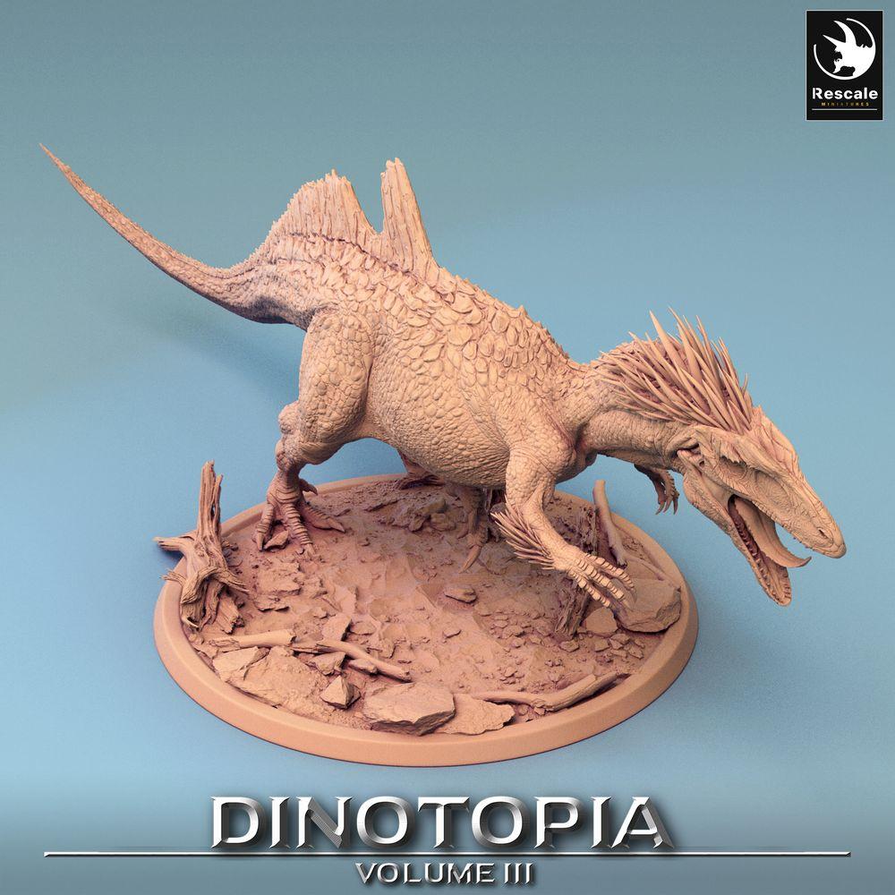 Foto del producto Tabletop 28mm Lord of the Print (LotP) 0: Miniatura de Tabletop: Concavenator en ataque, dinosaurio depredador - Bestia Raptor, jefe enemigo para Wargaming y Skirmish (24_06_C1)