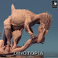 Foto del producto Tabletop 28mm Lord of the Print (LotP) 0: Miniatura de Tabletop: Concavenator, dinosaurio depredador - desgarrando su presa, bestia cazadora apex, criatura prehistórica sobre base de diorama (24_06_C3)