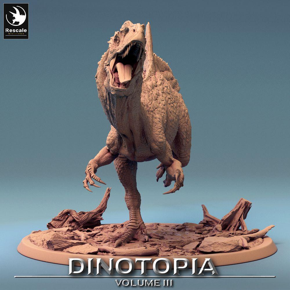 Foto del producto Tabletop 28mm Lord of the Print (LotP) 0: Miniatura de Tabletop: Raubsaurier Concavenator, monstruo dino en movimiento, monstruo jefe rugiente para Wargame y Skirmish (24_06_C4)