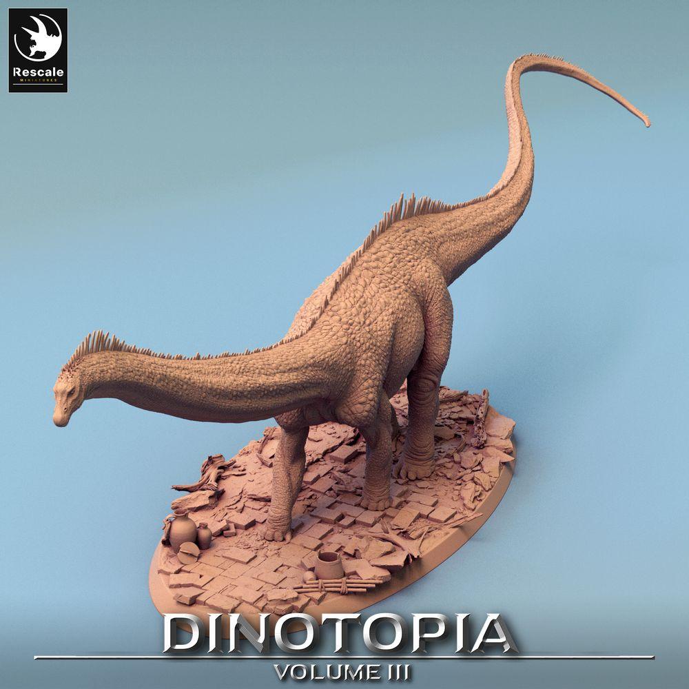 Foto del producto Tabletop 28mm Lord of the Print (LotP) 0: Figura de fantasía: Diplodocus Sauropod - Dino de cuello largo, coloso prehistórico, figura de monstruo y montura (24_06_F2)
