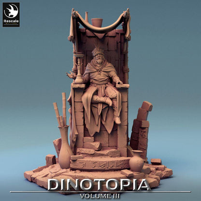 Foto del producto Tabletop 28mm Lord of the Print (LotP) 0: Miniatura de Tabletop: Rey del Desierto en el Trono, Sultán, Calif - Gobernante del Palacio en el Trono, Base de Diorama (24_06_E12)