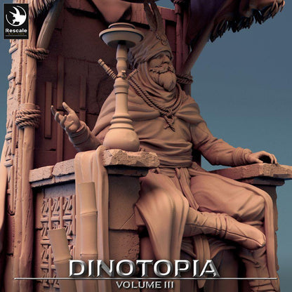 Foto del producto Tabletop 28mm Lord of the Print (LotP) 0: Miniatura de Tabletop: Rey del Desierto en el Trono, Sultán, Calif - Gobernante del Palacio en el Trono, Base de Diorama (24_06_E12)