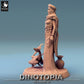 Foto del producto Tabletop 28mm Lord of the Print (LotP) 0: Figura de fantasía: Nómada del desierto y maestra de bestias con dinosaurio emplumado - Exploradora, líder tribal, vigía (24_06_E13)