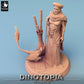 Foto del producto Tabletop 28mm Lord of the Print (LotP) 0: Figura de fantasía: Nómada del desierto y maestra de bestias con dinosaurio emplumado - Exploradora, líder tribal, vigía (24_06_E13)