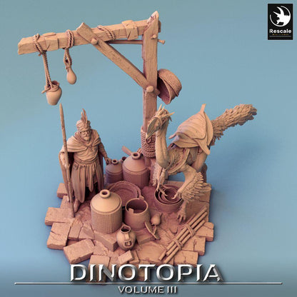 Foto del producto Tabletop 28mm Lord of the Print (LotP) 0: Miniatura de Tabletop: Portador de lanza Guardián del desierto y jinete de Raptor, guerrero nómada, guardia de caravana (24_06_E16)