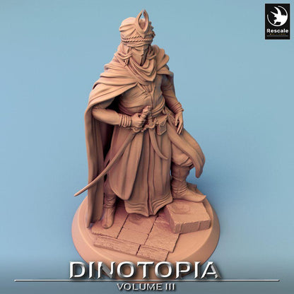 Foto del producto Tabletop 28mm Lord of the Print (LotP) 0: Miniatura de Tabletop: Guerrero del desierto, espadachín y asesino, príncipe nómada, líder de la guardia de caravanas (24_06_E17)