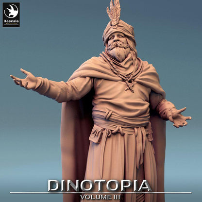 Foto del producto Tabletop 28mm Lord of the Print (LotP) 0: Figura de fantasía: Príncipe comerciante y Emir del desierto, Oráculo, Diplomático y Líder de caravanas (24_06_E15)