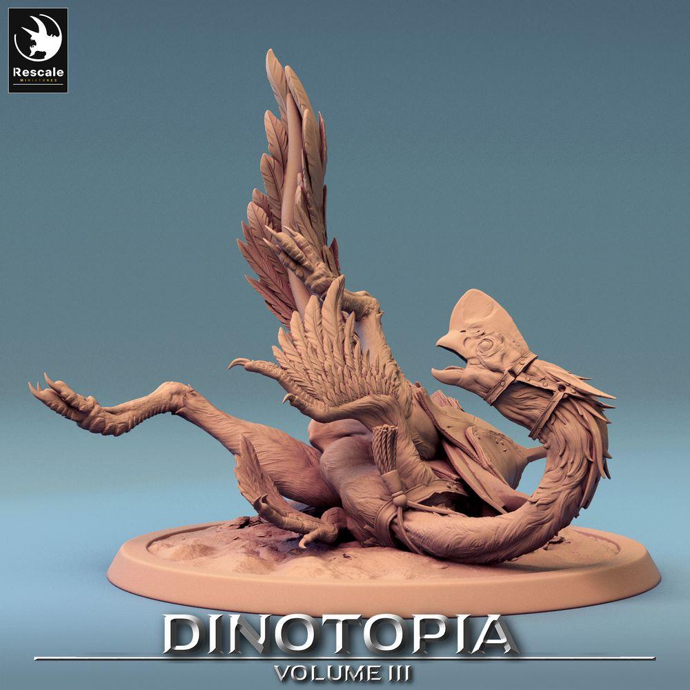 Foto del producto Tabletop 28mm Lord of the Print (LotP) 0: Miniatura de Tabletop: Oviraptor montura caída, Raptor alado, bestia dinosaurio, Montura Raptor (24_06_D2)