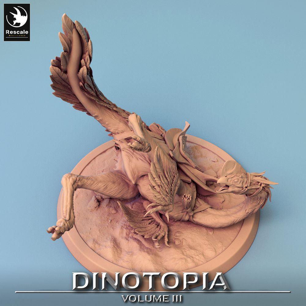 Foto del producto Tabletop 28mm Lord of the Print (LotP) 0: Miniatura de Tabletop: Oviraptor montura caída, Raptor alado, bestia dinosaurio, Montura Raptor (24_06_D2)