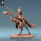 Foto del producto Tabletop 28mm Lord of the Print (LotP) 0: Miniatura de Tabletop: Jinete de Raptor sobre Oviraptor, Caballero del Desierto con lanza, Jinete de Raptor (24_06_D7)