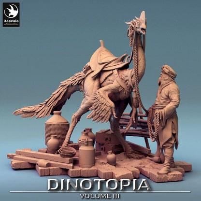 Foto del producto Tabletop 28mm Lord of the Print (LotP) 0: Figura de Fantasía: Guía de Bestias Nómada con Montura de Avestruz, Maestro de Bestias, Líder de Caravana, Explorador (24_06_E26)