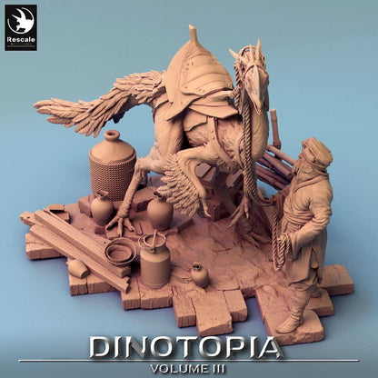 Foto del producto Tabletop 28mm Lord of the Print (LotP) 0: Figura de fantasía: Guía de bestias nómada con montura de avestruz, Maestro de bestias, Líder de caravana, Explorador (24_06_E26)