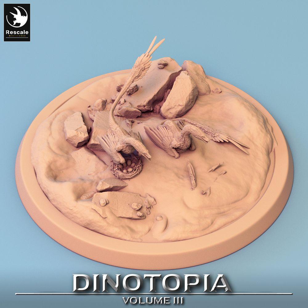 Foto del producto Tabletop 28mm Lord of the Print (LotP) 0: Miniatura de Tabletop: Nido de Microraptor, Raptoren de Plumas, Dúo de Raubsaurios, Cazadores de Manada (24_06_A1)