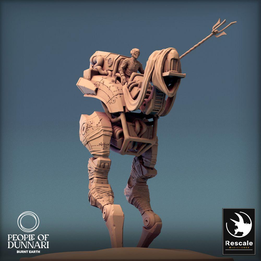 Produktfoto Tabletop 28mm Lord of the Print (LotP) 0: Tabletop Miniatur: Wüstenläufer Kriegsbestie Medoka, Nomaden-Reittier, biomechanischer Kriegsgolem Mount mit Sattel und Gepäck (24_03_B2)