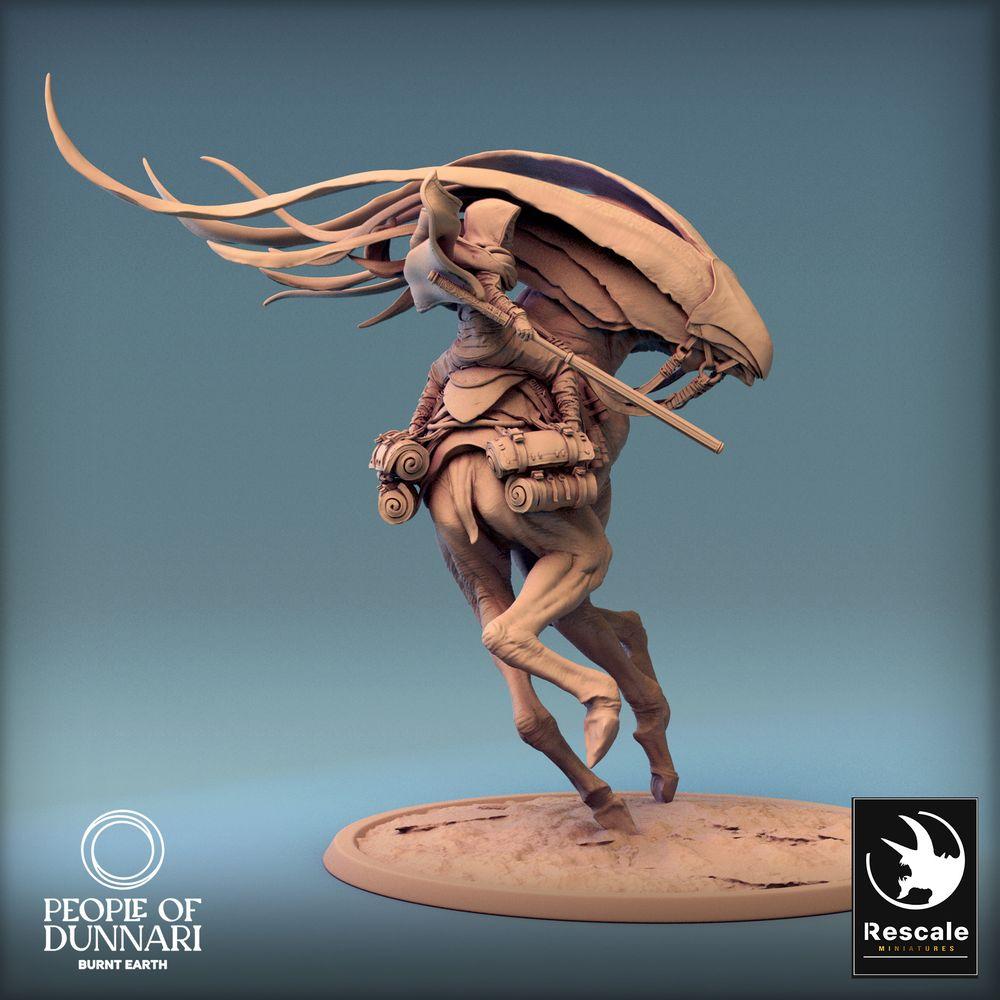 Foto del producto Tabletop 28mm Lord of the Print (LotP) 0: Miniatura de Tabletop: Jinete del desierto en montura de arena, caballero nómada con lanza, explorador del desierto (24_03_A2)